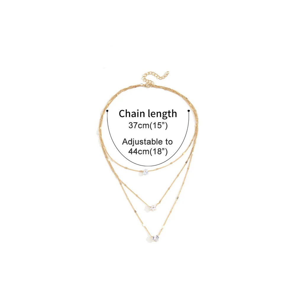 Starry Heart Trio Necklace