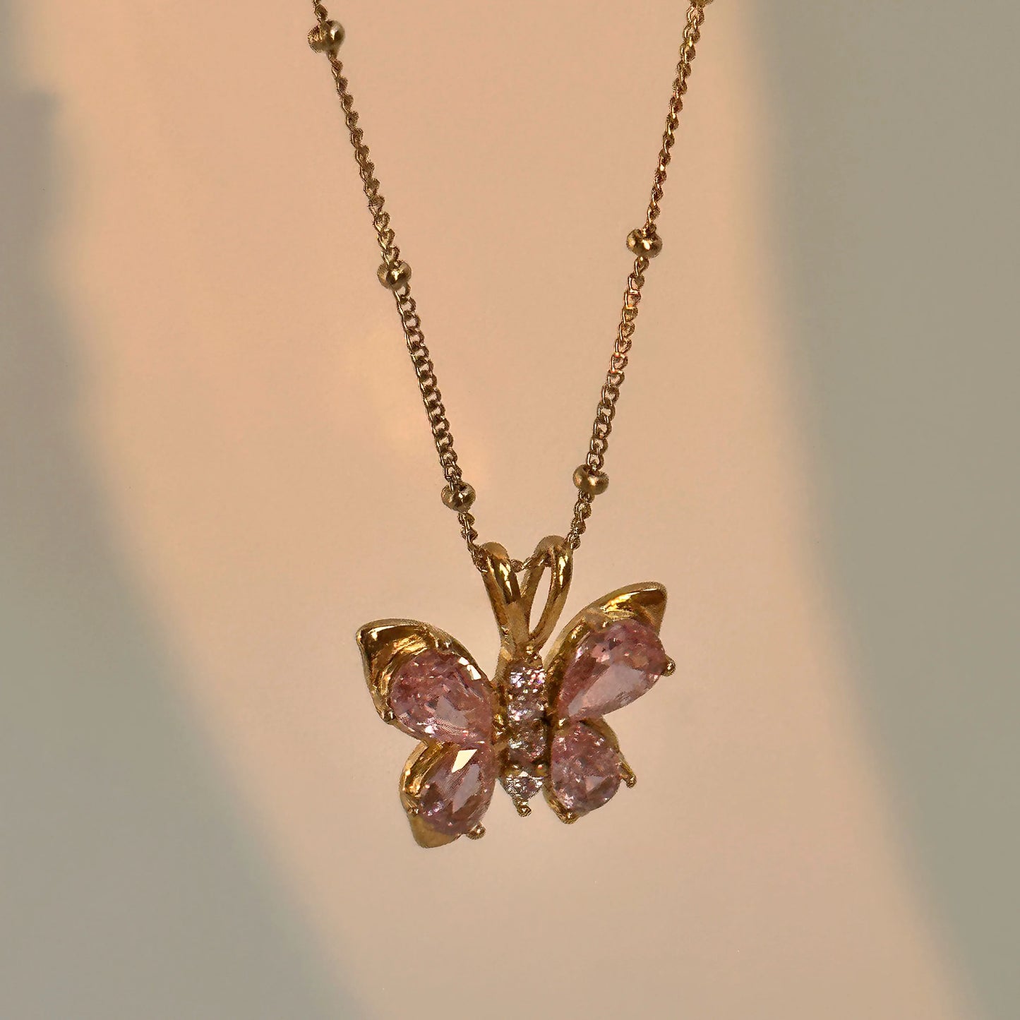 Petal & Butterfly Duo Necklace