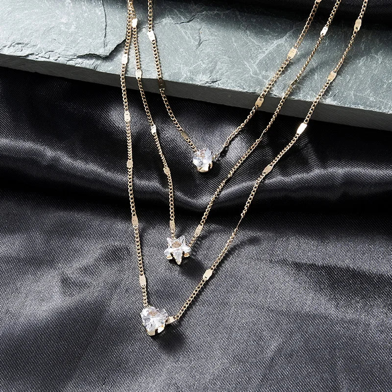 Starry Heart Trio Necklace